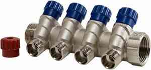 Коллектор с вентилями VALTEC 1"х1/2"х4 вых. НР VTc.560.N.0604